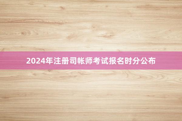 2024年注册司帐师考试报名时分公布