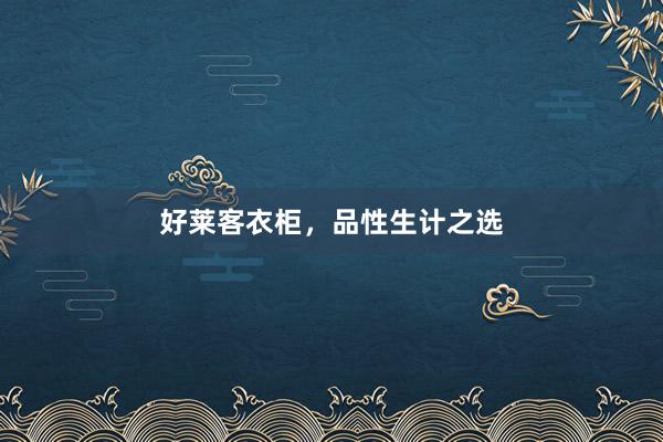 好莱客衣柜，品性生计之选